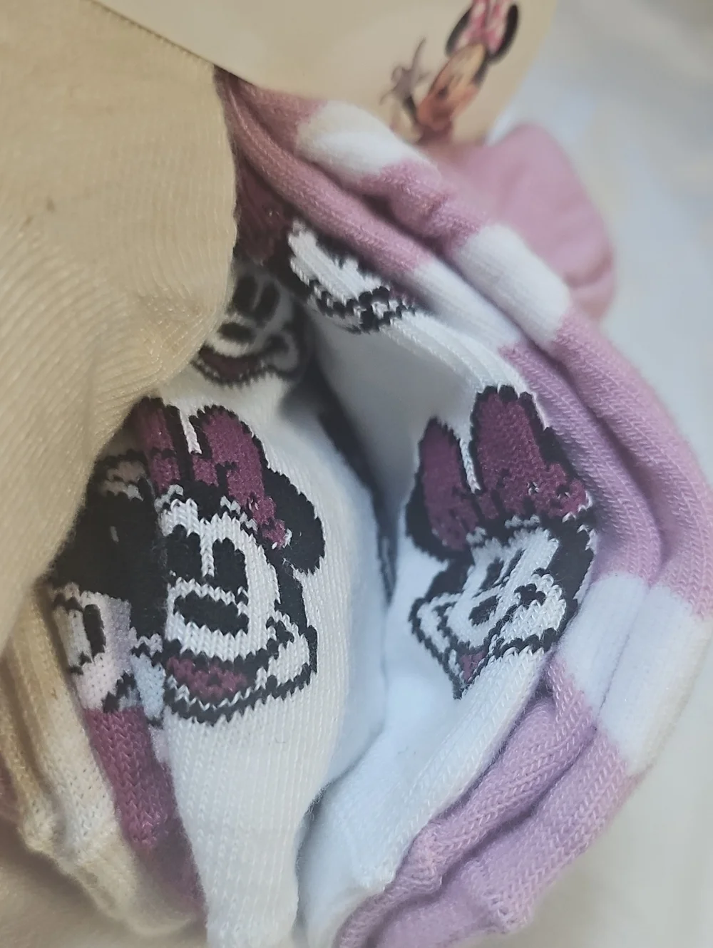 Disney-Junior Minnie Mouse Toddler Size 4T-5T Ankle Socks 10 Pair Multicolor New